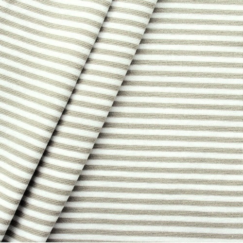Beige/Creme-Weiß, Breite der Streifen: 4 mm, Bündchen glatt, Material-Nummer: BG-1