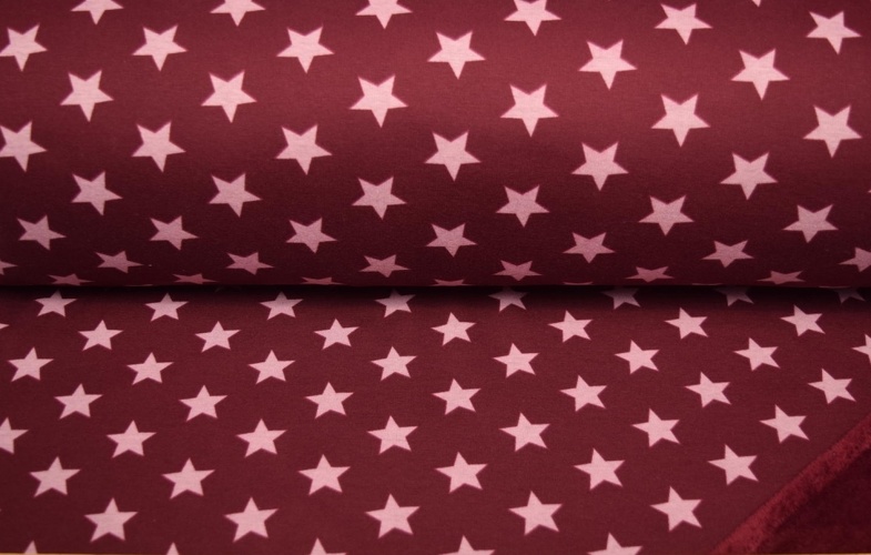 Bordeaux mit rosa Sternen, Material-Nummer: AF-15