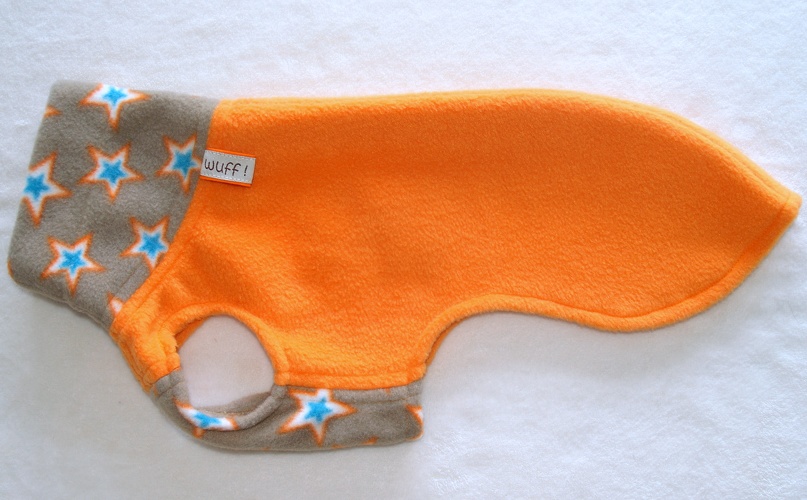 Fleece: Orange und Sterne Beige, Bestell-Nr.: PWi-MIX/O1-XS / Typ 2, Preis: 29,75€